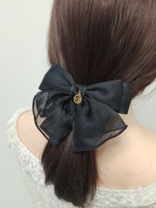 Original Design Black Ogeesha Hair Accessories Large Butterfly Knot Spring Clip High Low Ponytail Female New Style Headwear