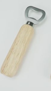 ZEO Wooden Bottle Opener Stainless Steel Can Opener Household Kitchen Bar Tools for Wedding Party Home Restaurant