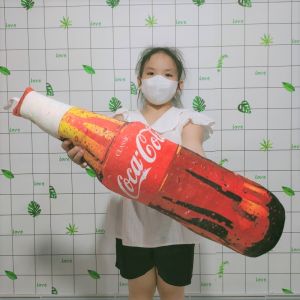 ĐỒ CHƠI NƯỚC NGỌT COCA NHỒI BÔNG GỐI ÔM DÀI HÌNH CHAI BIA 80CM NHIỀU MẪU ẢNH THẬT