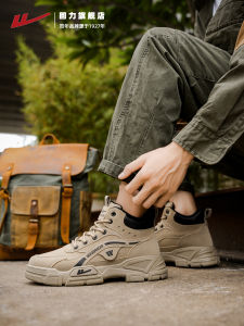 Mens High-Top Martin Boots Outdoor Workwear Sports Climbing Shoes Warrior Brand Stitching Style Short Tube Boot