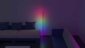 160cm Smart APP Corner Floor Lamp Dimmable RGB LED Modern Mood Lighting Music Stand Lights for Bedroom Gaming Living Room Decor