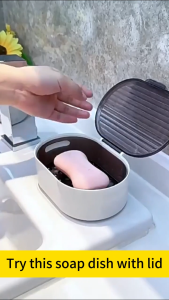 Double Layered Soap Box with Lid Double-Layer Soap Box Portable Shower Container for Bathroom Leakproof Design Easy to Clean for Home and Travel