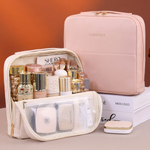 Portable Standing Up Bag Travel Waterproof Toiletry Storage Pouch Bag for Brues Cosmetic Tools Womens Makeup Organizer