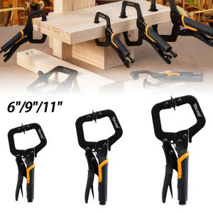 TOLESA 6/9/11 Metal Face Clamps Pocket Hole Clamps for Woodworking Welding Clamps Adjustable Vise Grip Clamps Locking C Clamp