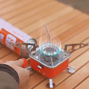 Mini Folding Camping Stove Portable Gas Stove Butane Card Type Heater Ultra-Light Big Powerr Burner Outdoor Cooking Utensil Picnic Cookware Barbecue BBQ