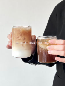 High Borosilicate Glass Milk Cup Thin Straight Tube Simple Heat Resistant round Coffee Latte Milk Glass Cup Nordic Style Clear Transparent Single Layer Universal