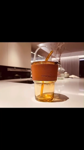 แก้วน้ำมินิมอล แก้วกาแฟ มีฝาปิด แก้วน้ำมีปลอก แถมหลอด หลอดแก้ว แก้วใสมีฝา 400 ml. แก้วน้ำ แก้วใส ขนาดกระทัดรัดพกพาสะดวก