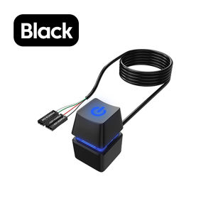 Computer Desktop Switch Blue LED Lights PC Motherboard External Start Power On/Off Button 1.8m Extension Cable for Home Office