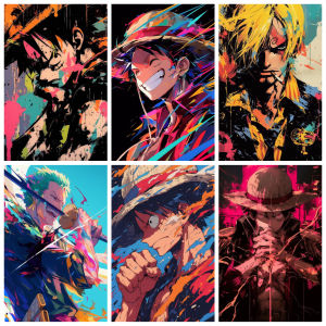Bandai | Anime Figures O-One P-Piece Oil Painting By Numbers Home Decor Modern Wall Decor for Living Room Bedroom Perfect Gift