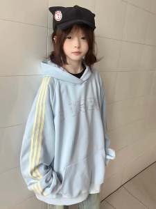 Korean Hip Hop Trendy Brand Womens Hoodie Spring Autumn Oversize High End Feel Good Jacket Straight Tube Shape Fleece Lined