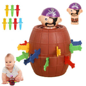Funny Pirate Barrel Toys Lucky Game Jumping Pirates Bucket Table Game Poped Up Tricky Toy Family Jokes for Children Gift