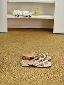Daphne | Flat Toe Strappy Sandals Coarse Heel