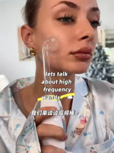 4 In 1 Portable High Frequency Electrotherapy Stick High Frequency Electric Therapy Wand Beauty And Hairdressing Device Spot Acne Meter Remover Anti-Hair Loss Fluffy Hair Roots Electrotherapy Comb