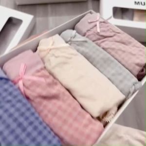 Set 5 quần lót nữ kẻ caro viền ren MU Jikháng khuẩn siêu thoáng - 8818