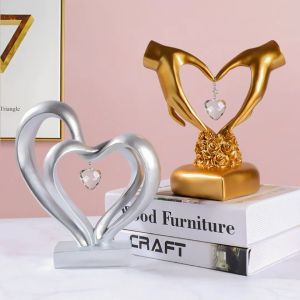 【Premium Quality】 Valentines Day Heart to Heart Resin Crafts Decoration for Wedding Gift