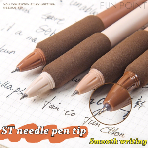 FUNPOINT 4Pcs/set Press Gel Pen 0.5mm Quick-Drying Black Writing Ballpen For School Office Supplies Kids Stationery Gift