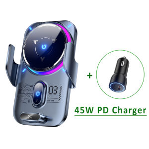 2-in-1 Magnetic Qi2 25W Wireless Charger Car Phone Holder ICE Cooling Auto Induction RGB Light For iPhone 17 Samsung S25 Ultra