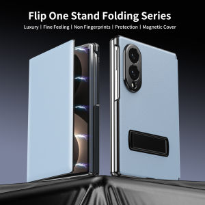szhaiyu | Luxury Smooth Leather Magnetic Flip Phone Case For Samsung Galaxy Z Fold 8 7 6 5 4 Ultra Anti-Drop Protective Kickstand Cover