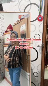 COD Mariska celana hamil panjang jumbo bhn jeans wash fit to XXL Terlaris