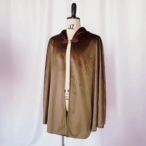 Zaman pertengahan Viking jubah lelaki Suede R Hooded Long Cape Coat Pirate Cos Halloween Gothic Cosplay kostum Halloween Cloaks hitam