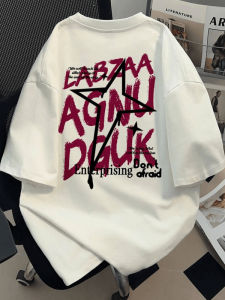 เสื้อยืดคอกลมแขนสั้นผ้าฝ้ายแท้คุณภาพสูงสำหรับฤดูร้อน ทรงหลวมสบาย ๆ สำหรับเยาวชน เสื้อผ้าทำงานสไตล์ลำลอง