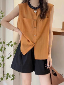 Pure Color Korean Style Slim Fit Casual Vest Top Versatile Fashionable Small Sleeveless Pullover Shi Yilin Brand for Women