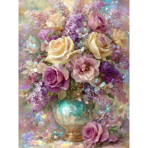 500/1000/1200/2000PCS Jigsaw Puzzle Rose Vase Flower Still Life Art For Adults Great Weekend Relaxation And Family Fun Gift