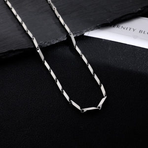 1Pcs Bamboo Joint Rhombic Necklace Mens Hip-Hop Style Decorative Collarbone Chain Trendy Brand Versatile