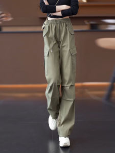 Casual High Waist Outdoor Work Pants Womens Loose Fit Slimming Sports Trousers Versatile Straight Leg Knitted Autumn Fashion