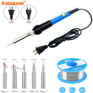 Kebidumei Adjustable Temperature Electric Soldering Iron 220V 110V 60W Welding Solder Rework Station Heat Pencil Tips Repair Tools