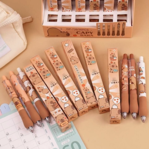 Pen 卡皮巴拉按动笔海绵软握圆珠笔 Capybara Pen Sponge Soft High-Value Press Gel ST0.5速干黑考试刷题中性笔 0.5mm Black Gel Pen