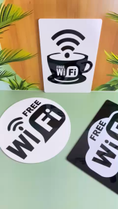 YS Akrilik Papan Tanda Free Wi-Fi Wall Decor Sign in