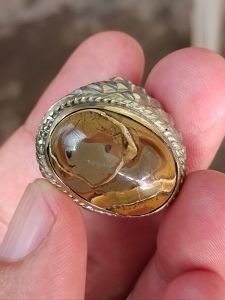 CINCIN BATU AKIK JAWA BARAT MOTIF "WAJAH" ASLI NATURAL