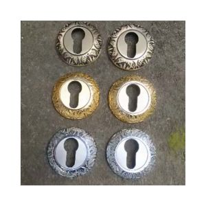 Tutup Lubang Kunci Pintu Rumah Kuningan Antik Murah Motif Ukir 6cm