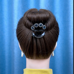 Korean Style Rhinestone Hair Clip Womens Half Updo Small Shark Clamp Hair Clip Adult Back of Head Bun Hair Accessories