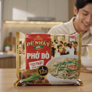 Acecook De Nhat Instant Vietnamese Pho Rice Noodle Soup – Beef Flavour 68g