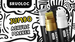 3 Jumbo Permanent Markers Black 15mm Thick Wide Tip Large Acrylic Paint Markers for Rock Painting Poster Stone Ceramic Glass Wood Canvas