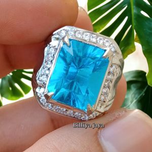 CINCIN BATU PERMATA BLUE TOPAS SWISS TOP QUALITY