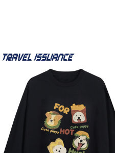 Áo Thun Dài Tay Cổ Tròn in Hình Bánh Burger Và Khoai Tây Chiên Kiểu Mỹ Cổ Điển Cho Cặp Đôi Áo Thun Nam Mùa Thu Thường Ngày