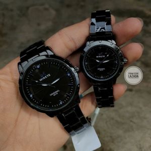 (Couple) Jam Tangan Couple/Pasangan Pria Dan Wanita Rantai Satainless Tahan Air Model Bulat // Jam Tangan Couple Super Simple Terlaris Dan Termurah Kekinian Realpict Model Analog // Jam Tangan Pria Dan Wanita Kasual Bisa Cod