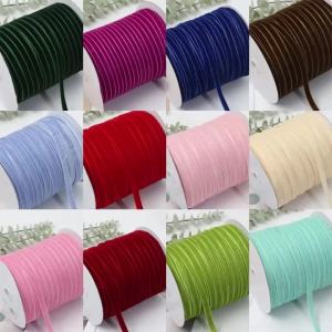 1cm Velvet Ribbon with Single Sided Velvet Non Elastic Festival Gift Decoration Wedding Decoration Bow Accessories 10Yards
