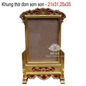 Khung hình thờ đơn 1 ảnh thờ gia tiên gỗ hương rát vàng