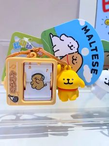Móc khóa cặp chó cún và máy xoay hình ảnh