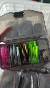61 pieces/set of imitation fish soft ball fishing gear with hook storage box soft portable outdoor fishing gear lure bait