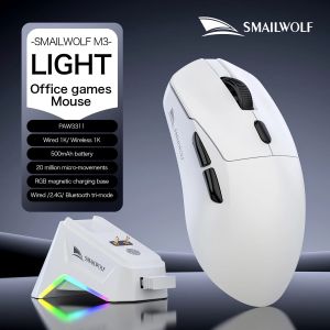 SMAILWOLF | Chuột Chơi Game Nhẹ SmailWolf M3 Tri-Mode 65g 12000DPI Cảm Biến S205 Pin 300mAh Chuột Có Dây 10 Triệu Lần Bấm