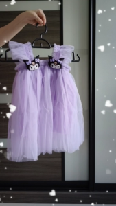 Girls Fluffy mesh skirt dress Sleeveless princess Gauze dress Kuromi Melody Cinnamoroll dress Girl Fashion Birthday dress C121