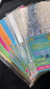 Officom 10PCS Mirror Board | Reflective Crafting Card Stock for DIY Cards Invitations & Elegant Paper Projects