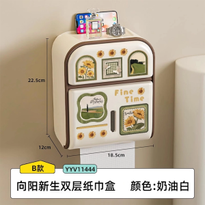 ชั้นวางกระดาษชำระสองชั้นสไตล์วินเทจ ชั้นวางกระดาษชำระในห้องน้ำแบบไม่ต้องเจาะ ชั้นวางกระดาษชำระกันน้ำ ชั้นวางของในห้องน้ำแบบอเนกประสงค์