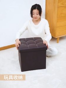 เก้าอี้สตูล เก้าอี้เก็บของได้ เก้าอี้สตูลพับ สตูลนั่ง เก้าอี้หนังPU สตูโต๊ะเครื่องแป้ง เก้าอี้โต๊ะแป้ง เก้าอี้เก็บของ แข็งแรง พับเก็บได้ ขนาด38*38*38 สตูลวางเท้า