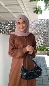 GAMIS HANNI/DRESS WANITA POLOS FULL KANCING DEPAN/gamis lebaran 2025 viral/gamis dewasa terbaru